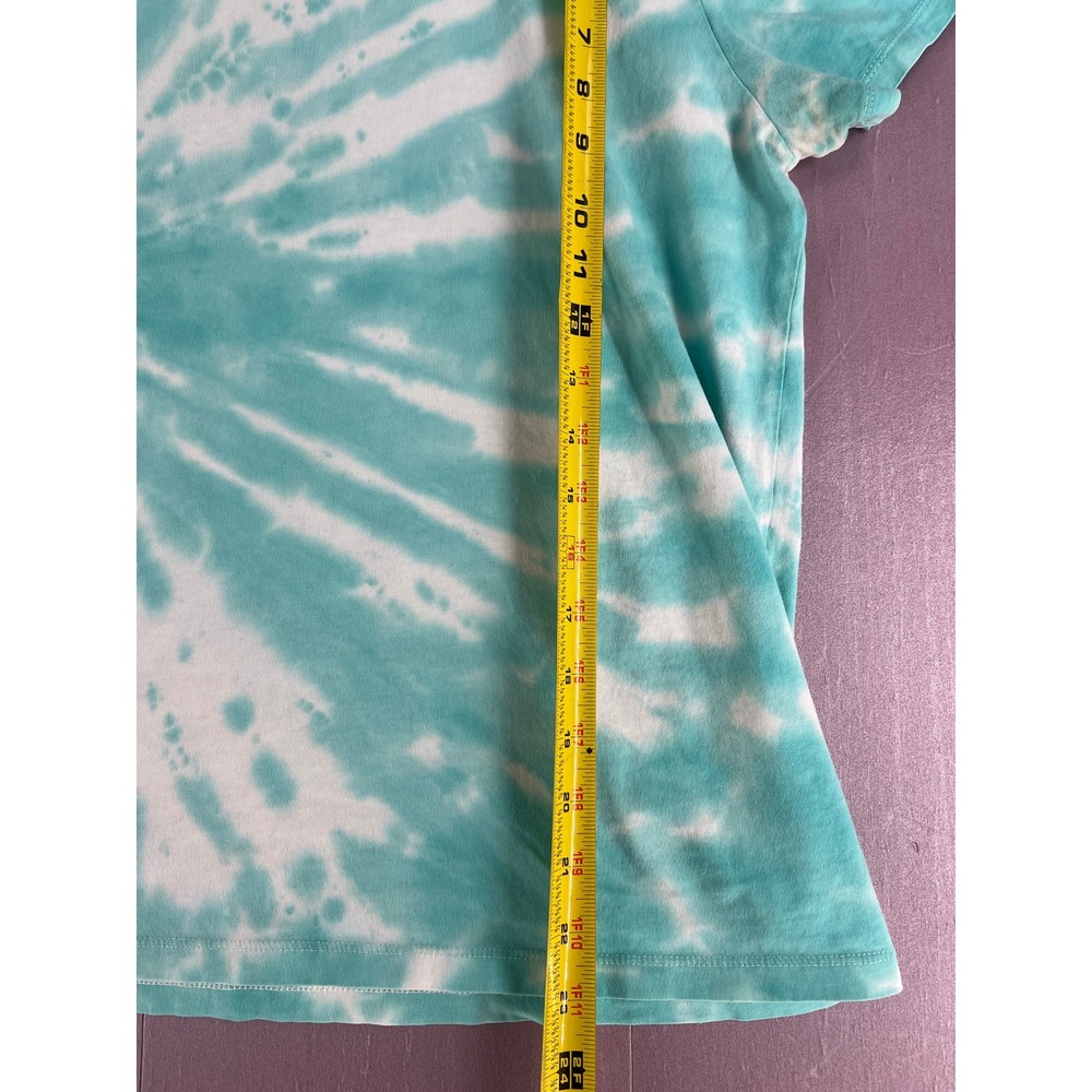 J.Crew Collector Tee Turquoise White Tie Dye Cotton Short Sleeve T-Shirt Large - Picture 6 of 8